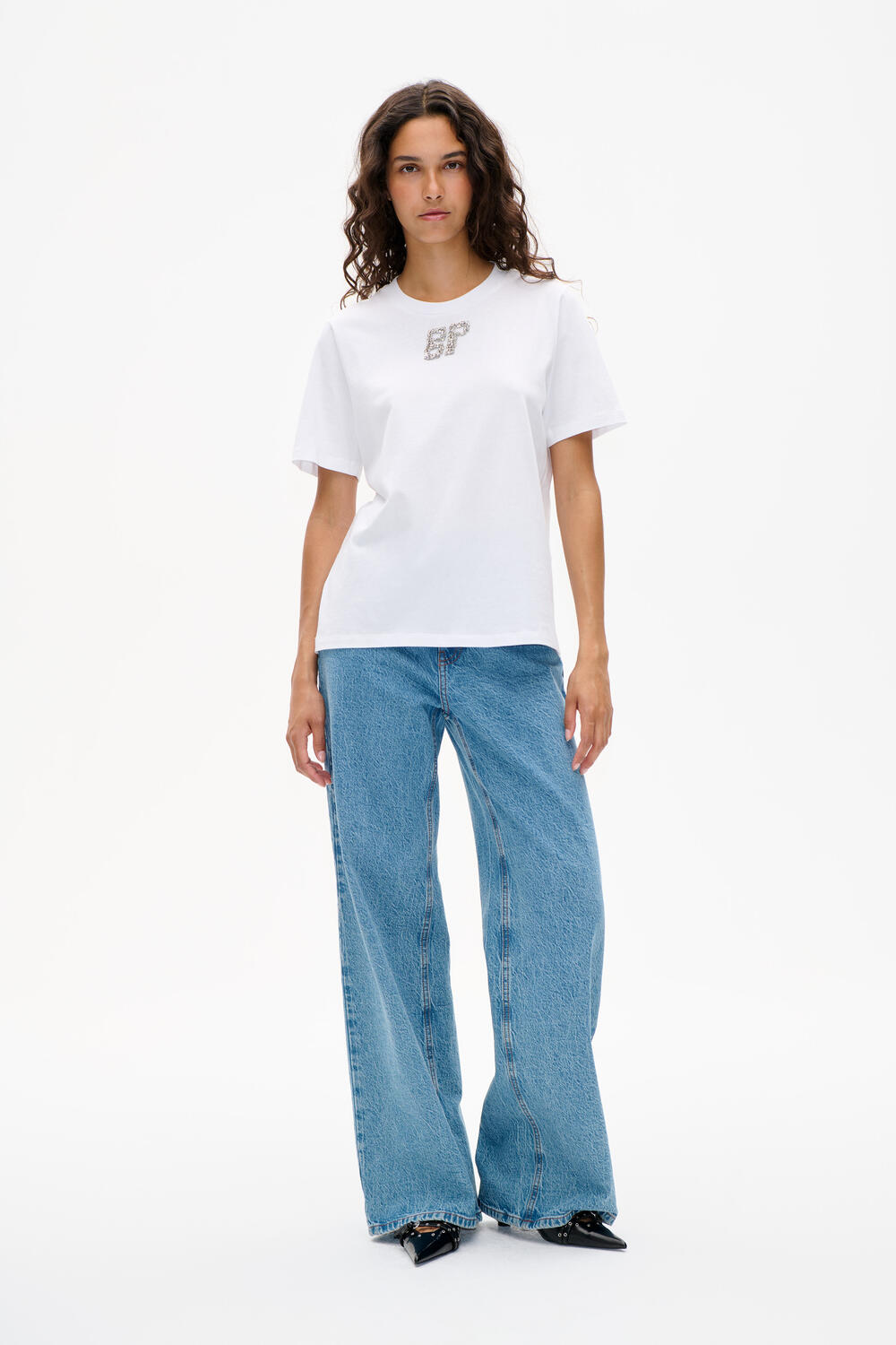 Jawo t-shirt - White Rhinestones